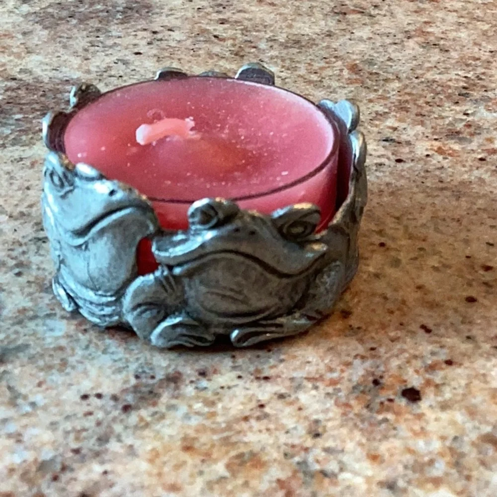 Vintage pewter tea light holders circa 1999